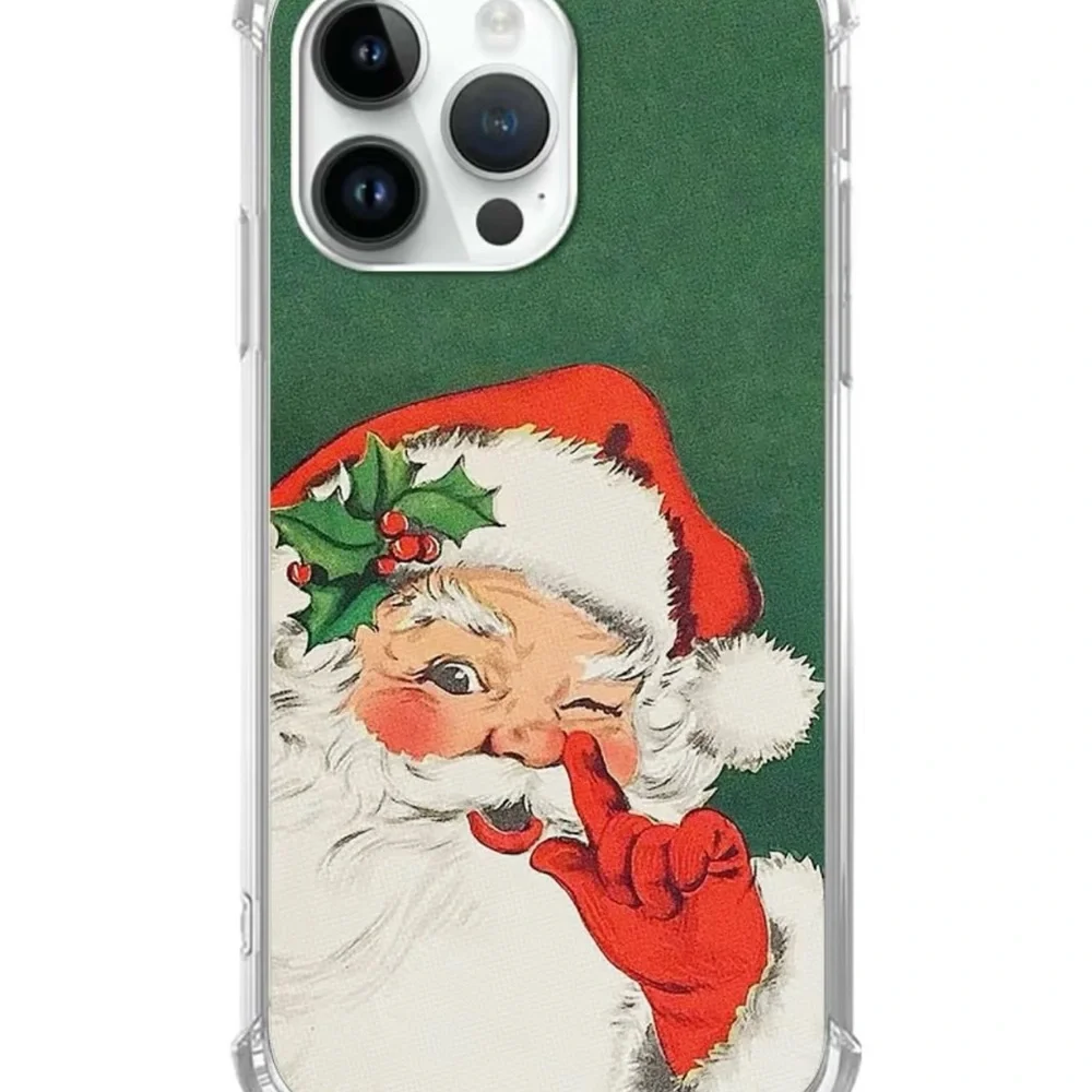 Santa Claus Design Phone Case - Green and Red & Cream and Red set of 2